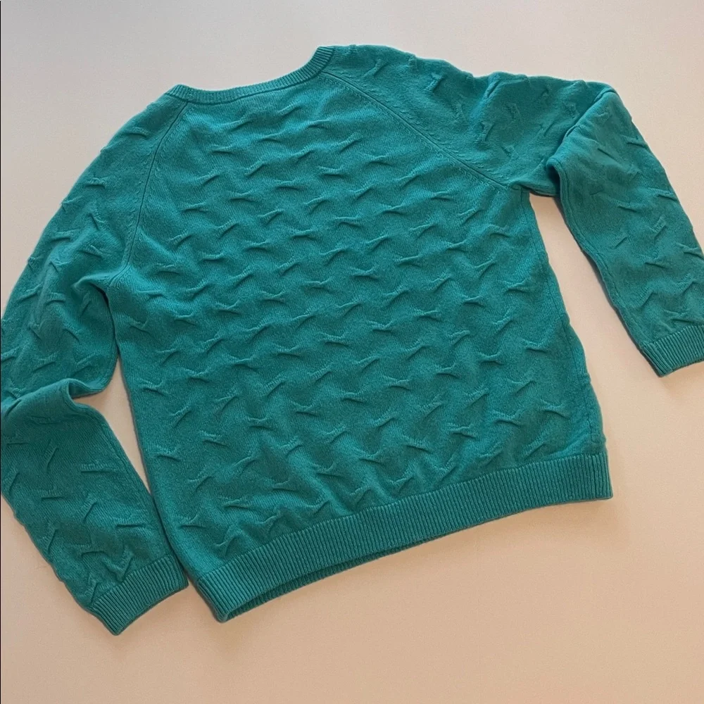 NWT Pure Amici turquoise blue cashmere crew neck sweater size M - Picture 4 of 7